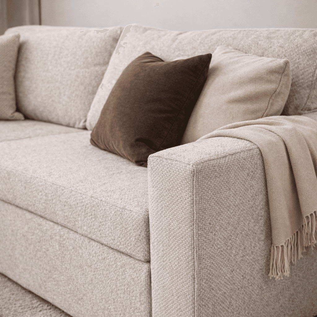 Sillón Chenille Manteca frente
