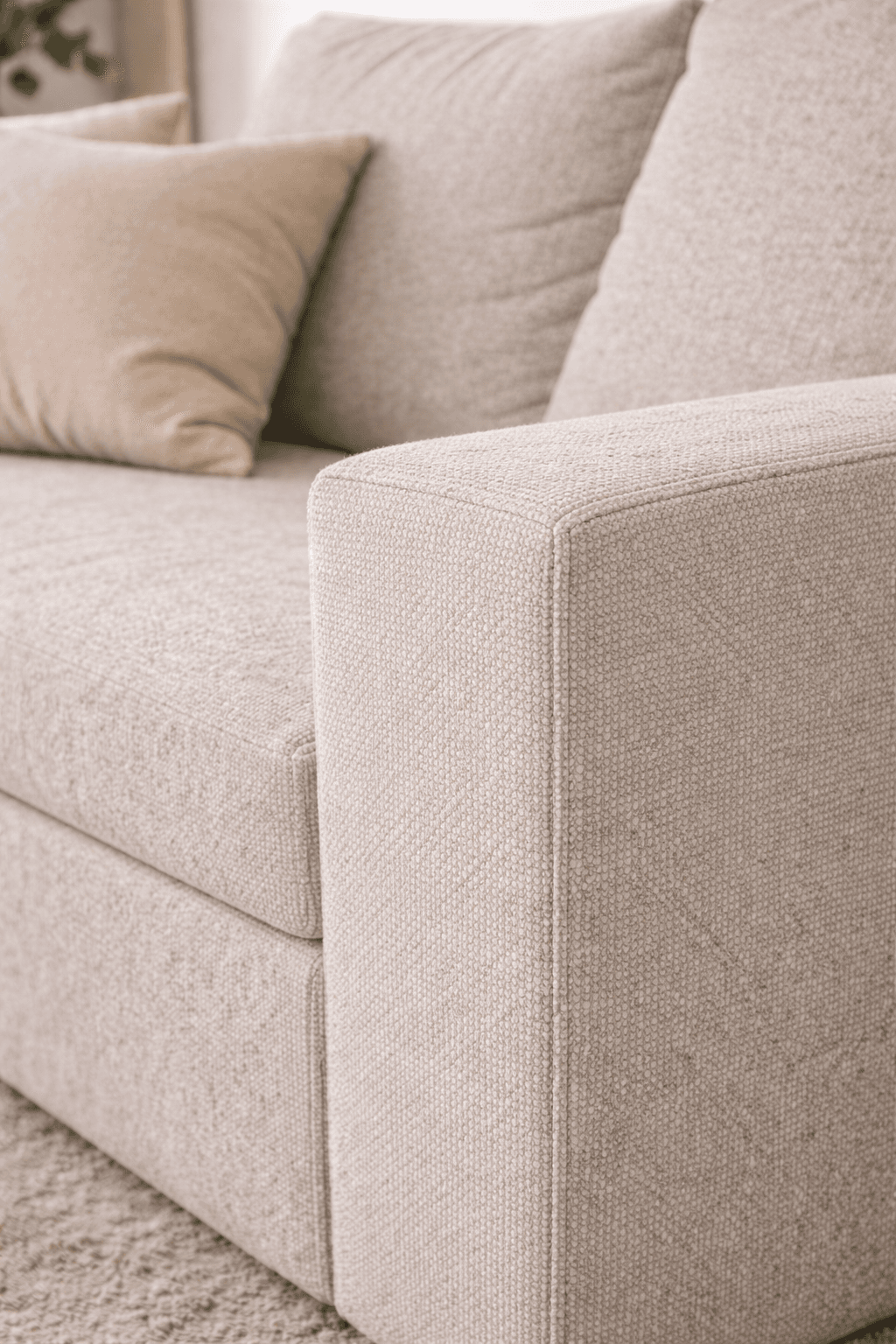 Sillón Chenille Manteca ambiente