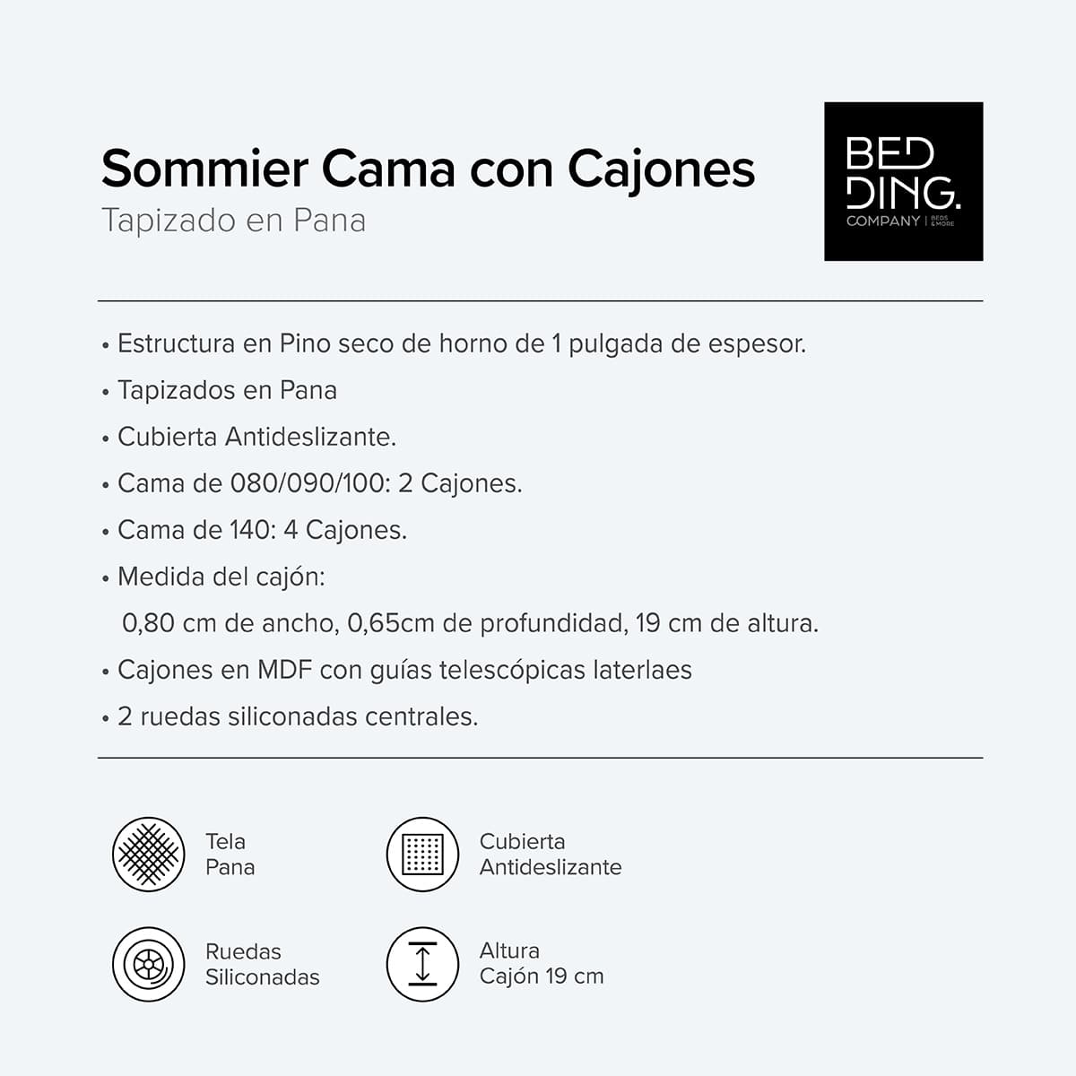 Ficha Cama con cajones premium