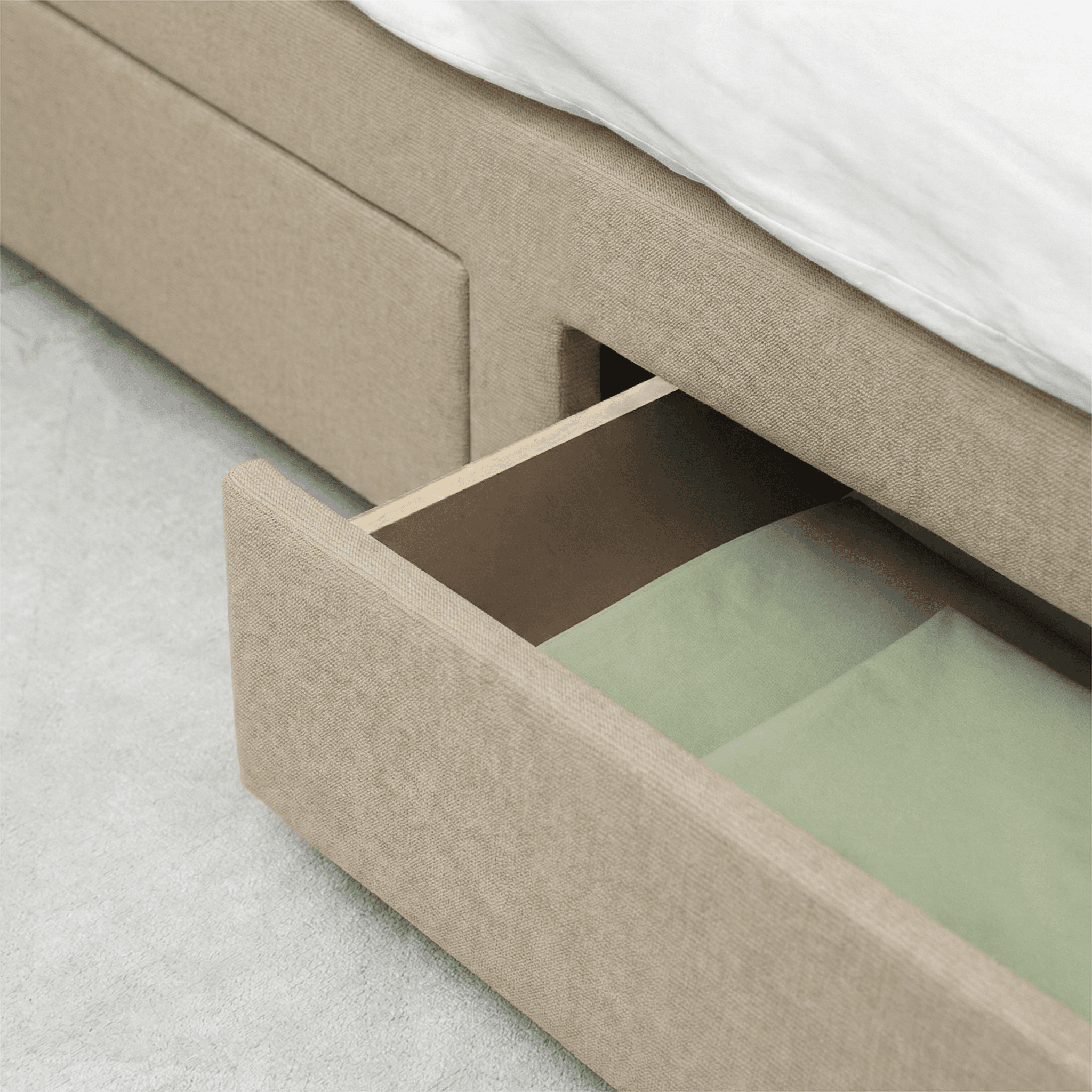 Cama con cajon premium cajon natural