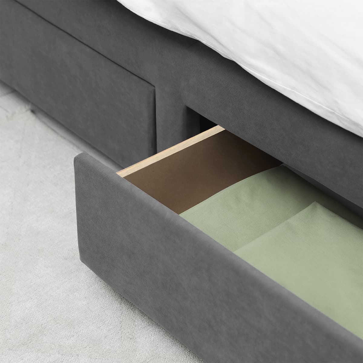Cama con cajon premium cajon gris oscuro