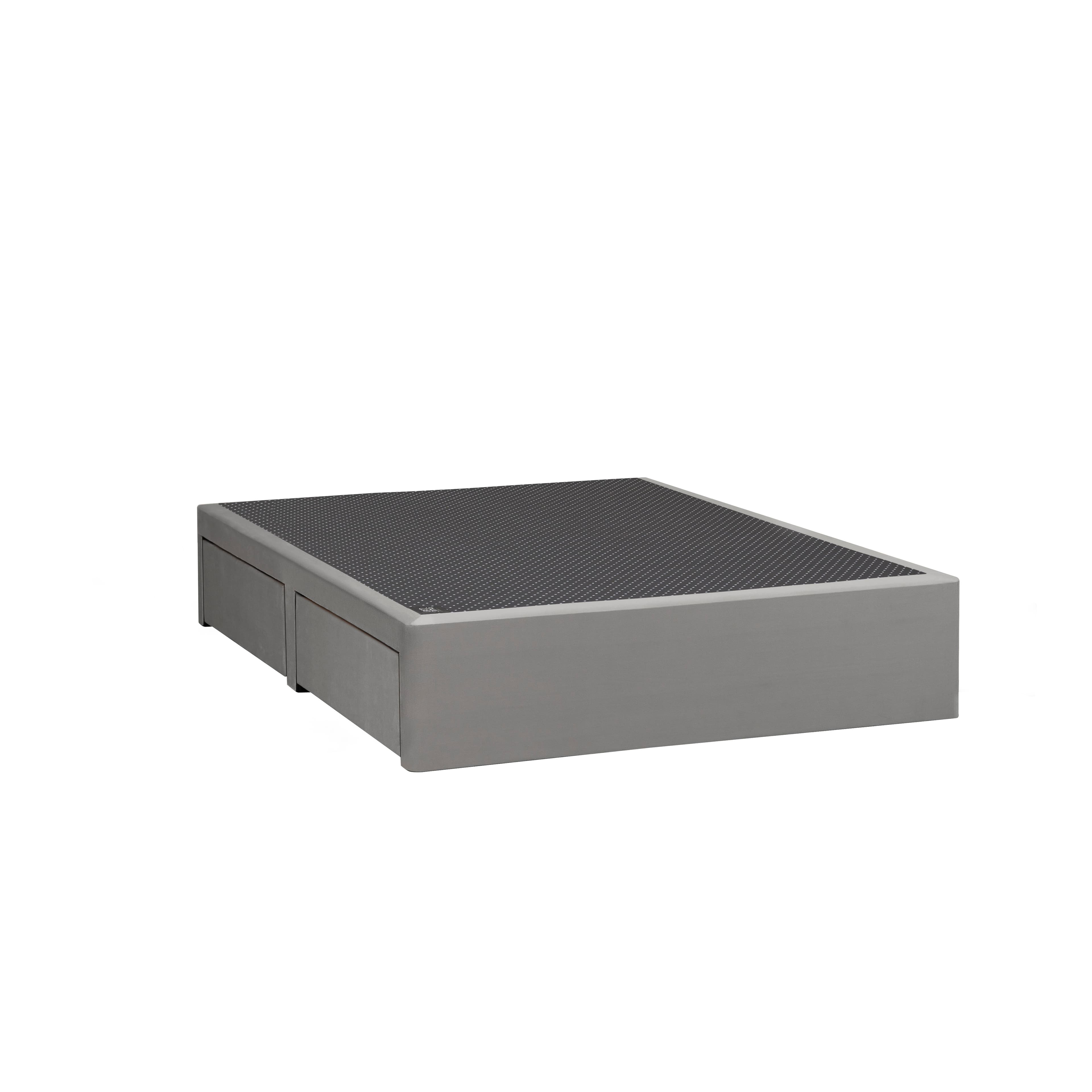 Cama con cajon premium 2 plazas gris oscuro cerrado